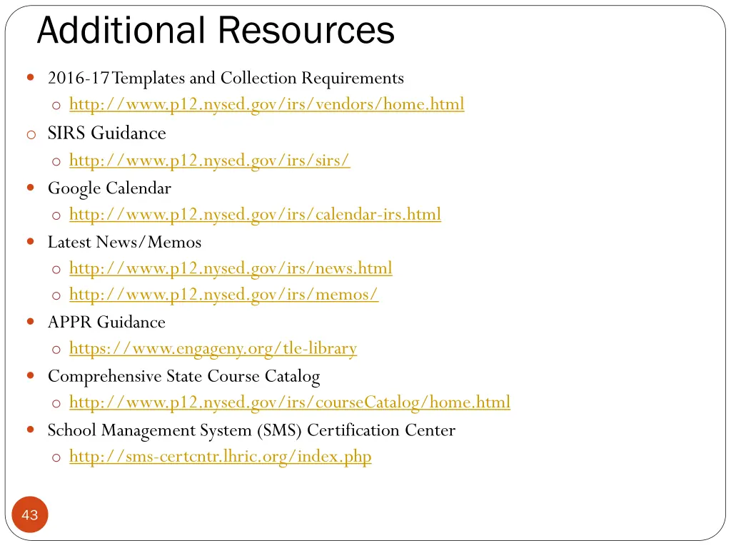 additional resources