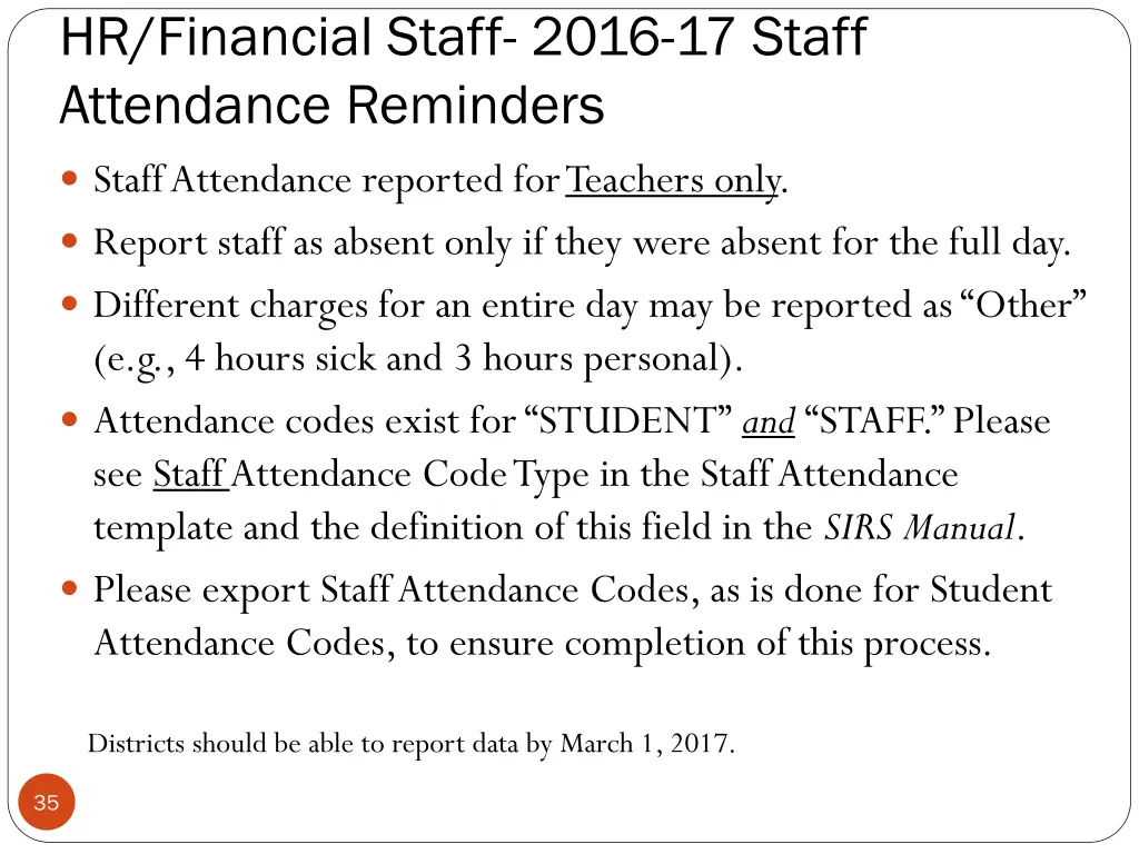 hr financial staff 2016 17 staff attendance