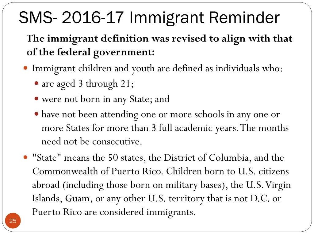 sms 2016 17 immigrant reminder