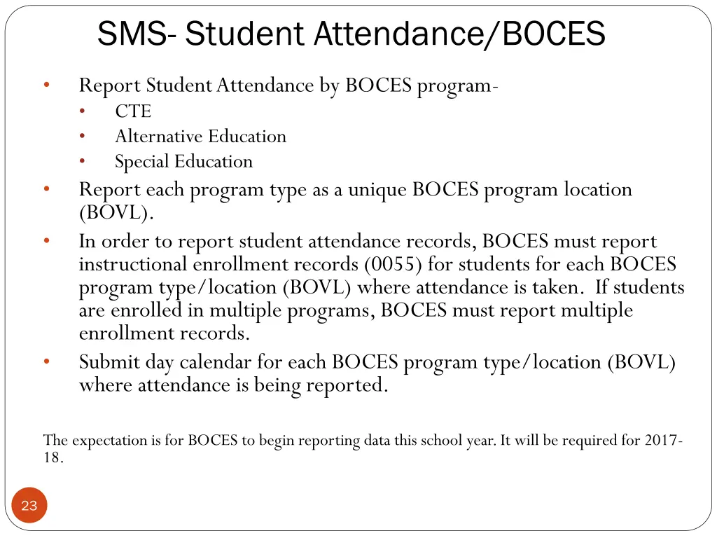 sms student attendance boces