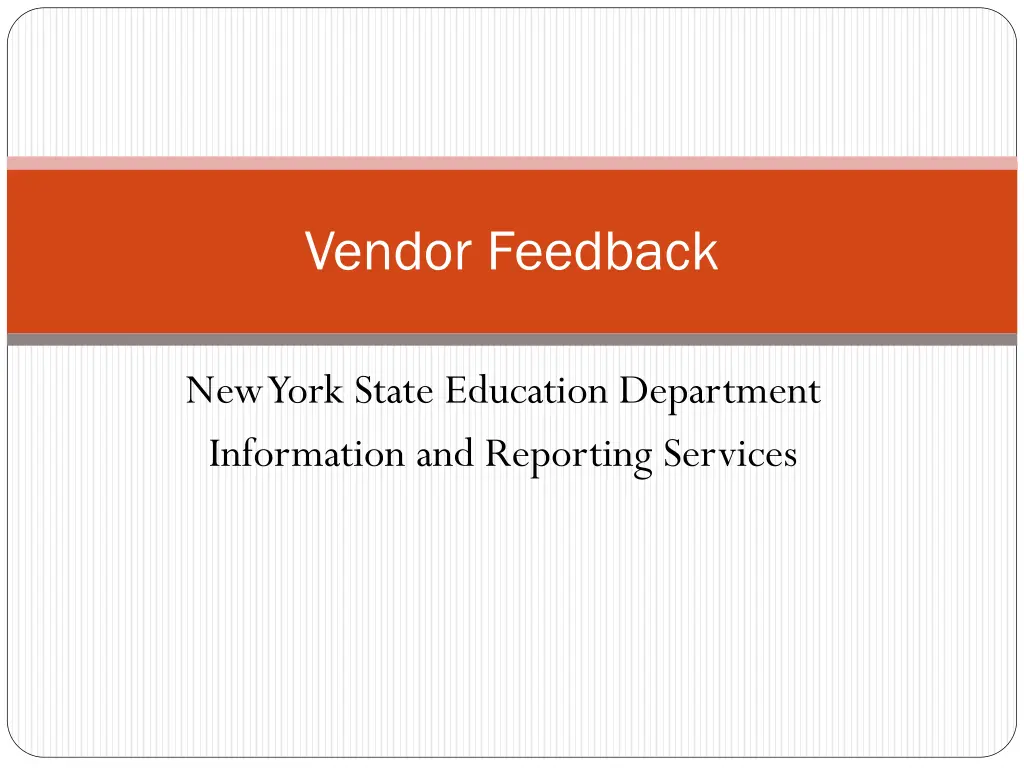 vendor feedback