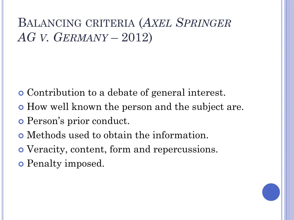 b alancing criteria a xel s pringer ag v g ermany