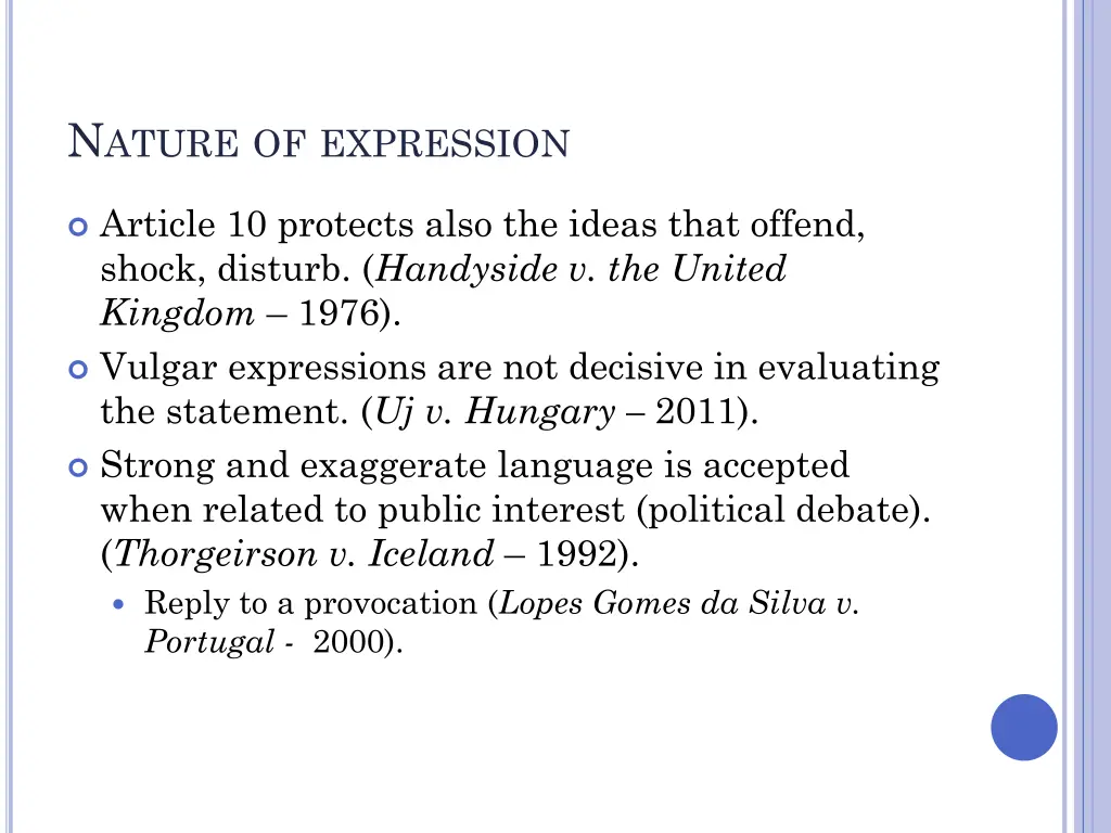 n ature of expression