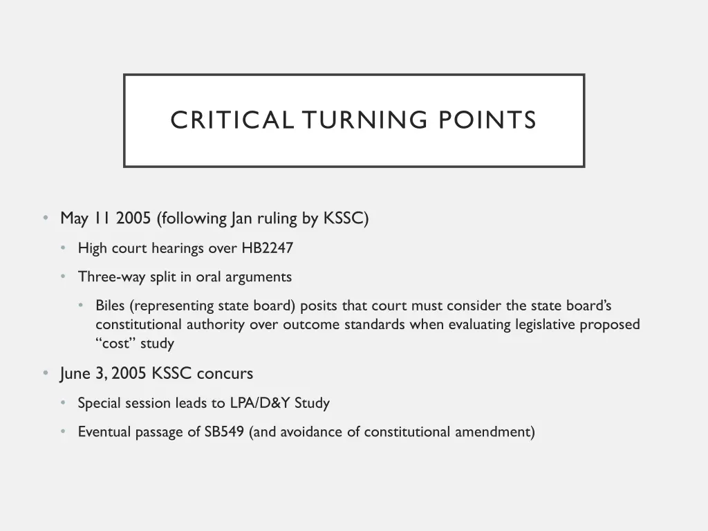 critical turning points