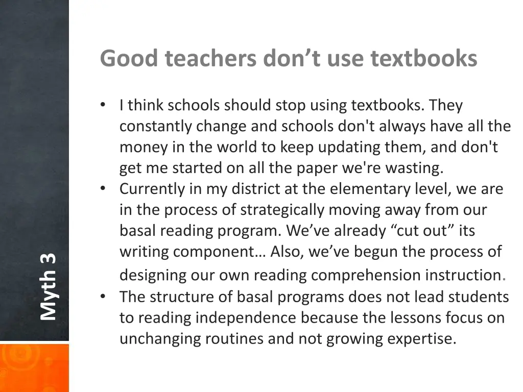 good teachers don t use textbooks 1