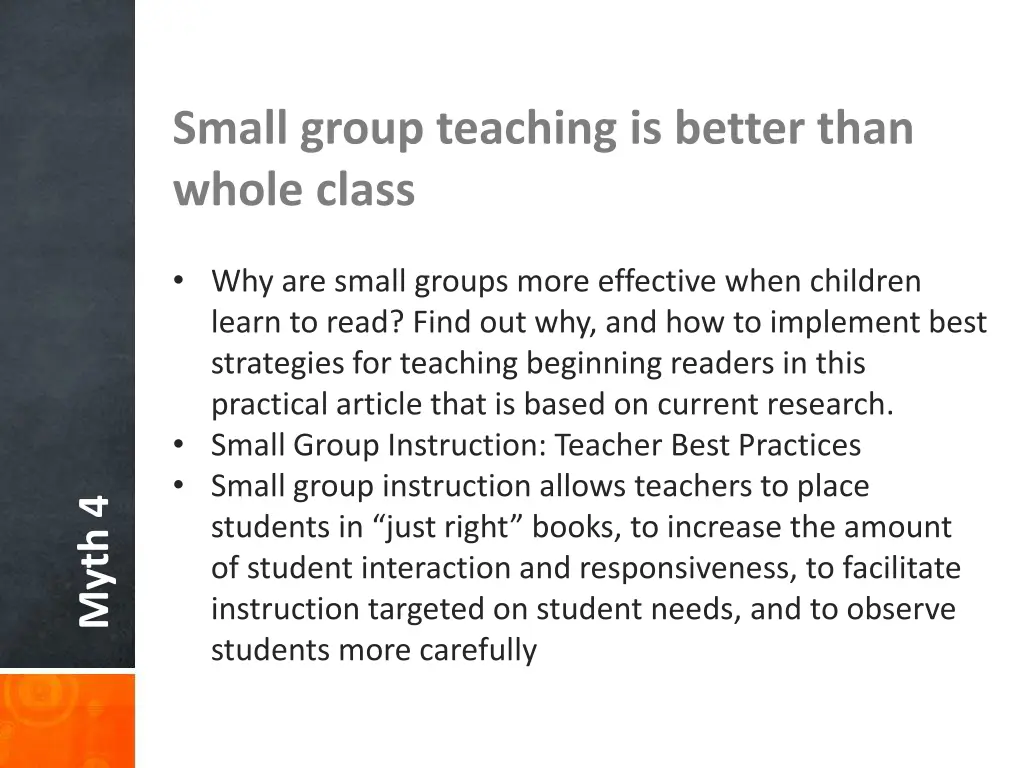 small group teaching is better than whole class 1