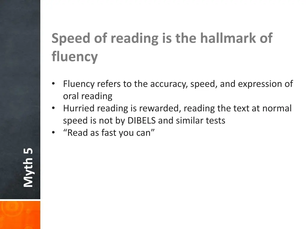 speed of reading is the hallmark of fluency 1