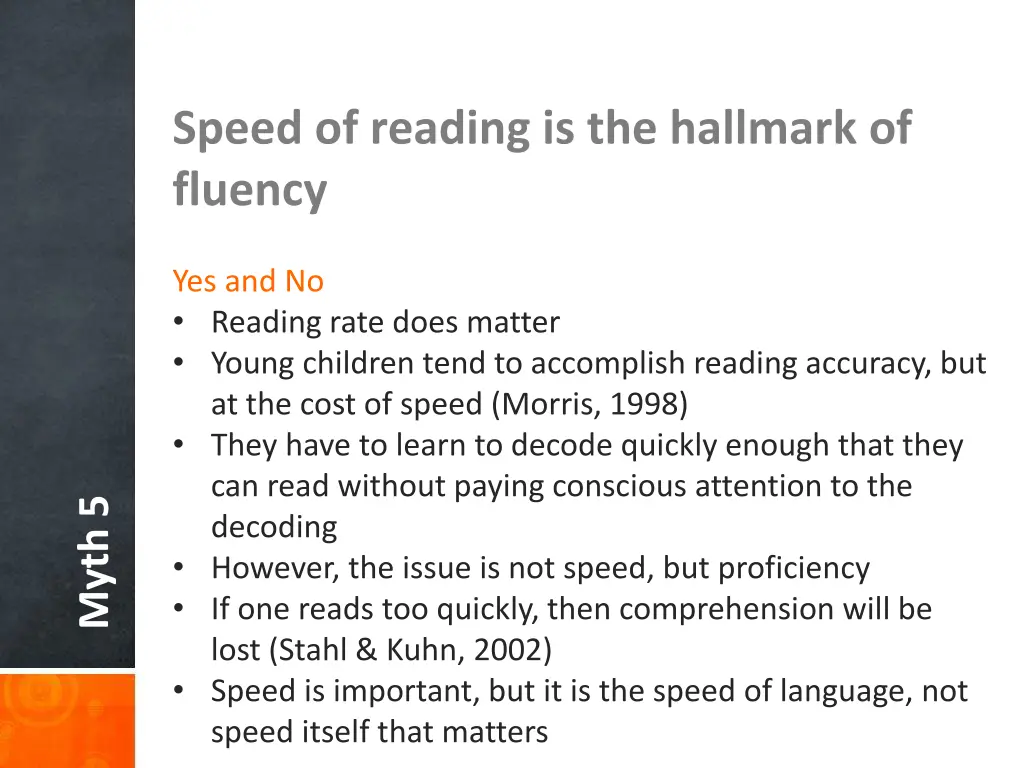 speed of reading is the hallmark of fluency 3