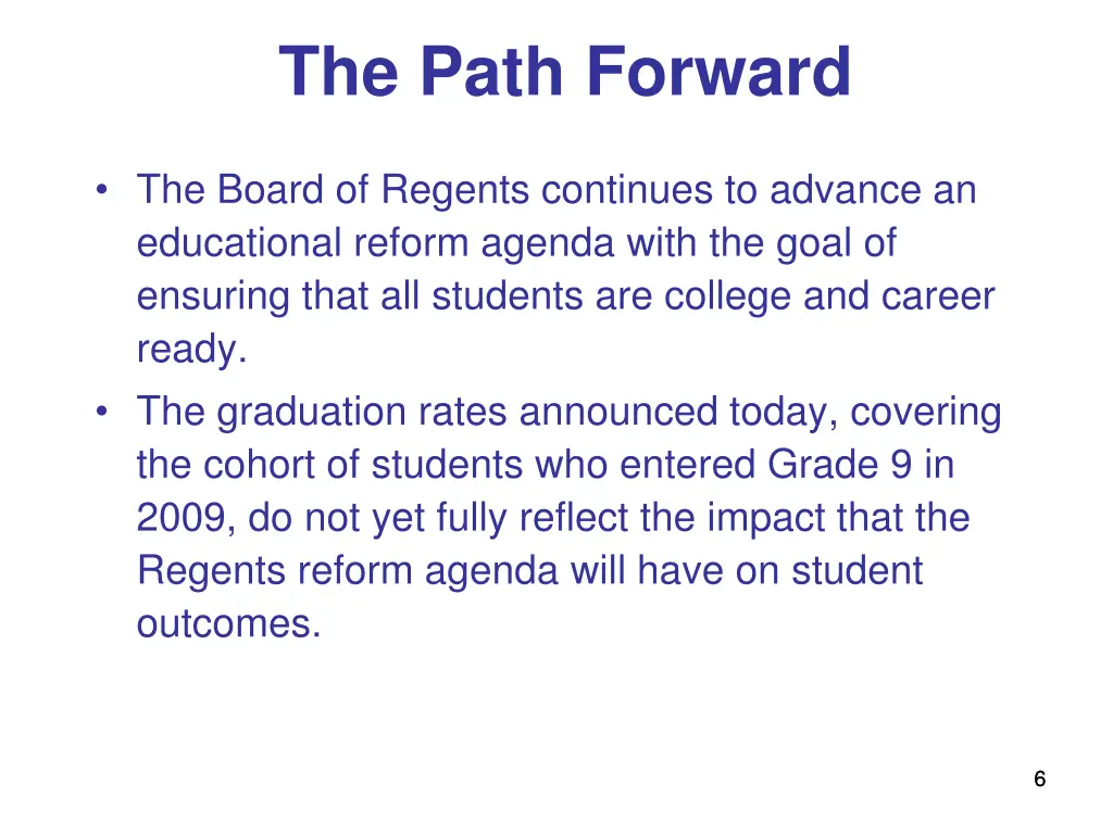 the path forward