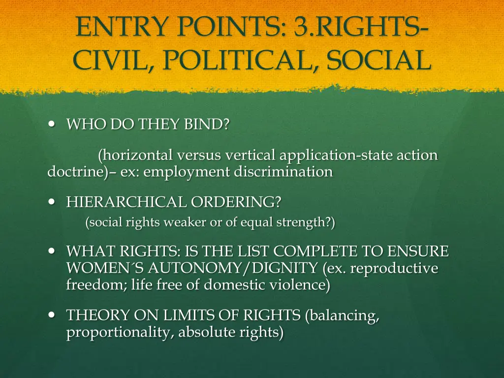 entry points 3 rights civil political social