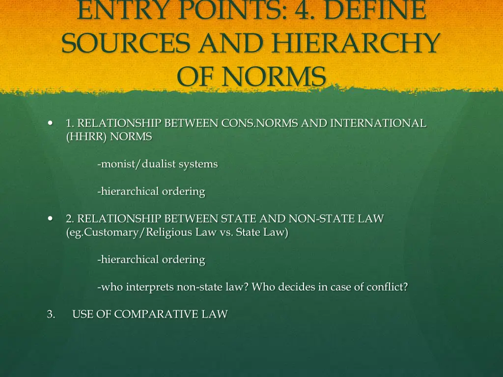 entry points 4 define sources and hierarchy
