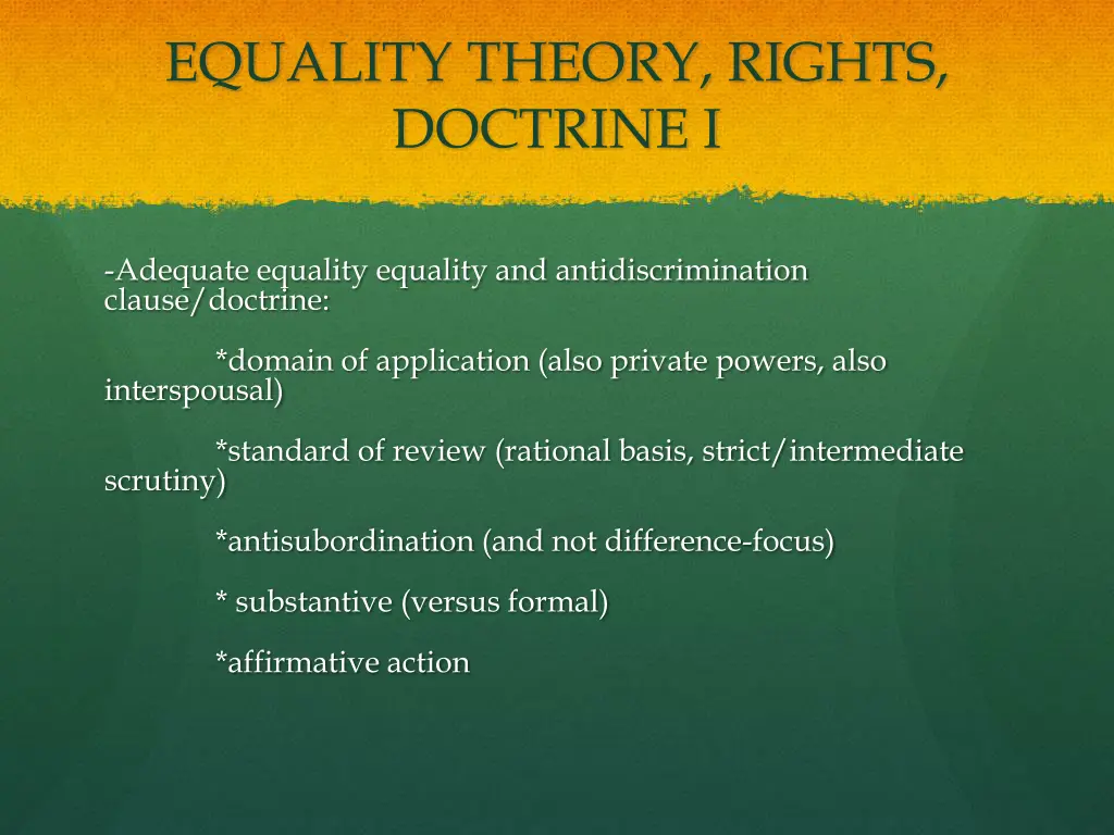 equality theory rights doctrine i