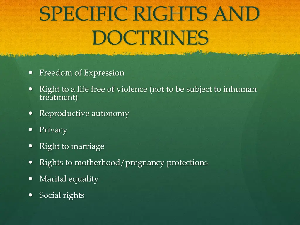 specific rights and doctrines