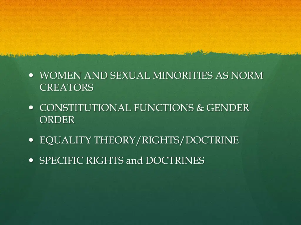 women and sexual minorities as norm creators