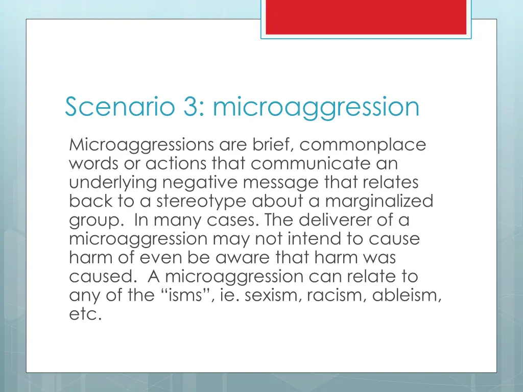 scenario 3 microaggression