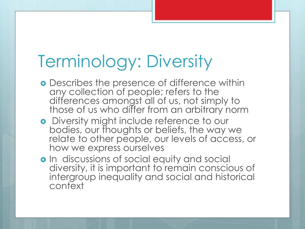 terminology diversity