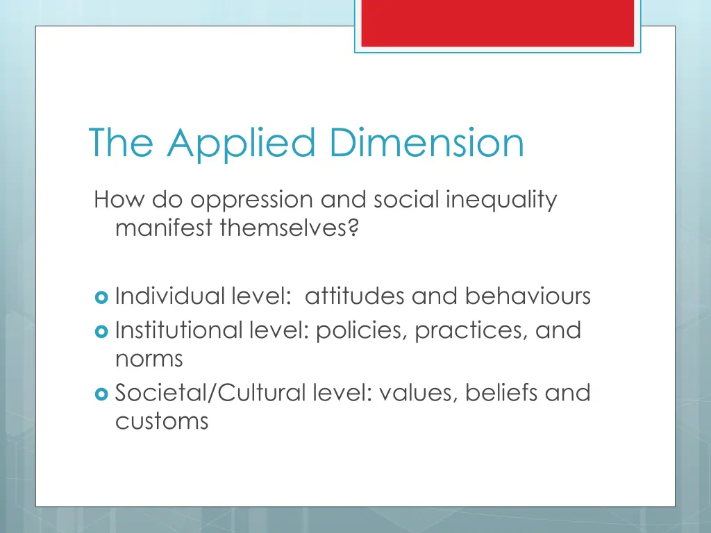 the applied dimension