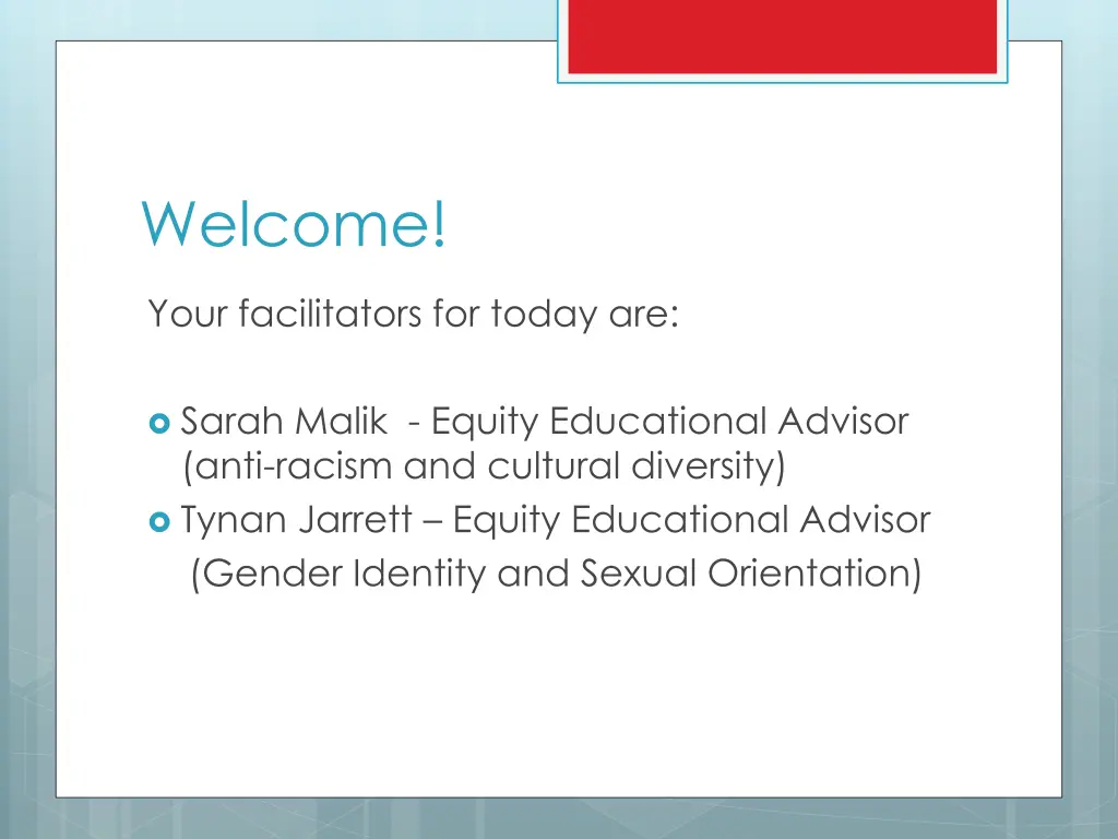welcome