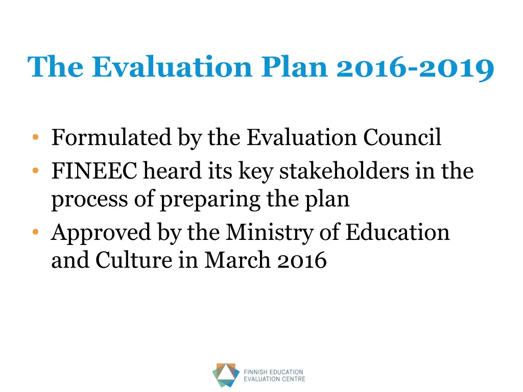 the evaluation plan 2016 2 019
