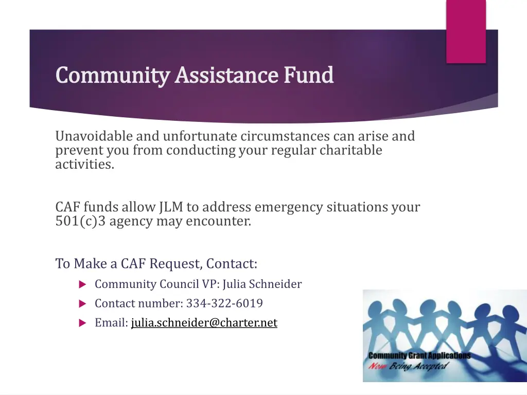 community assistance fund community assistance