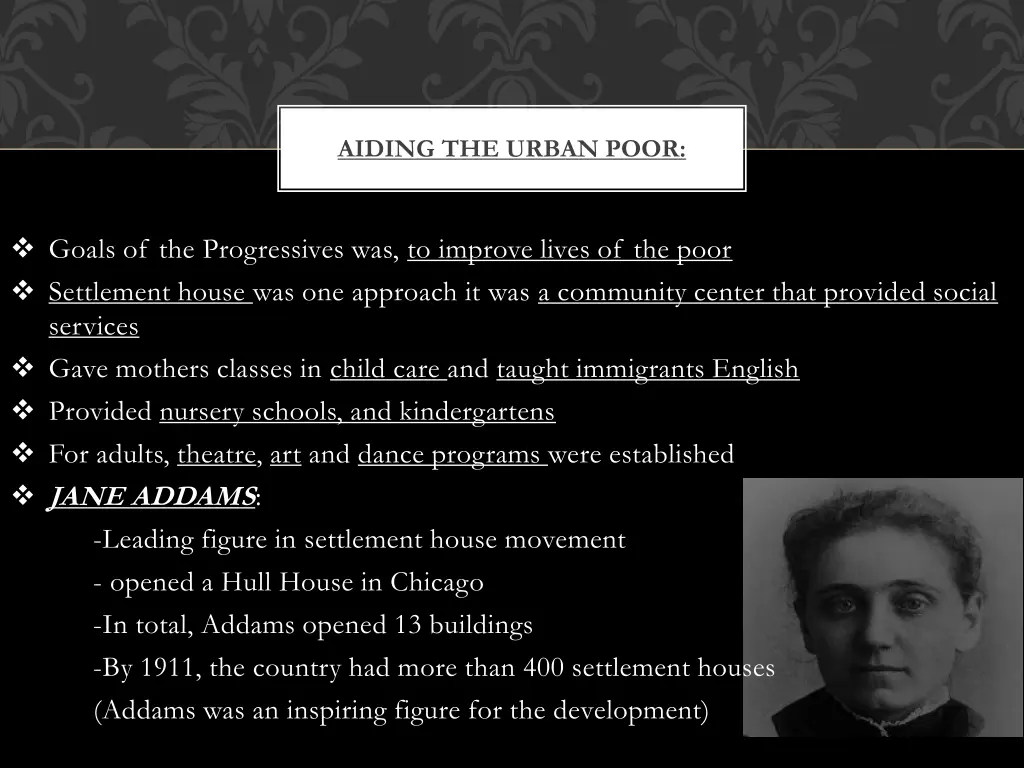 aiding the urban poor