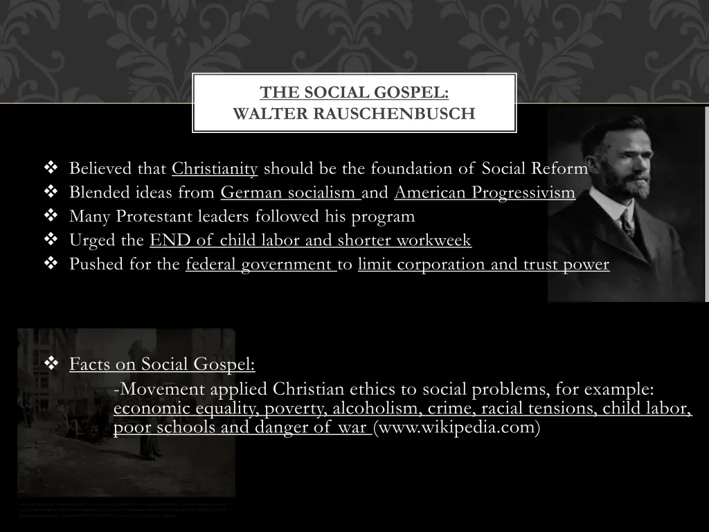 the social gospel walter rauschenbusch