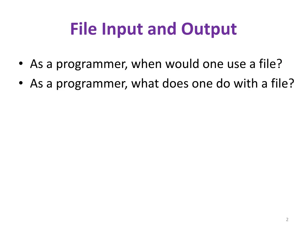 file input and output