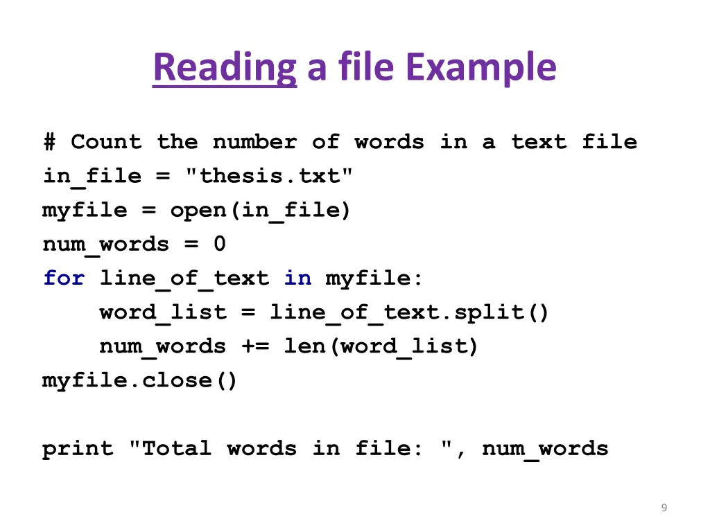 reading a file example