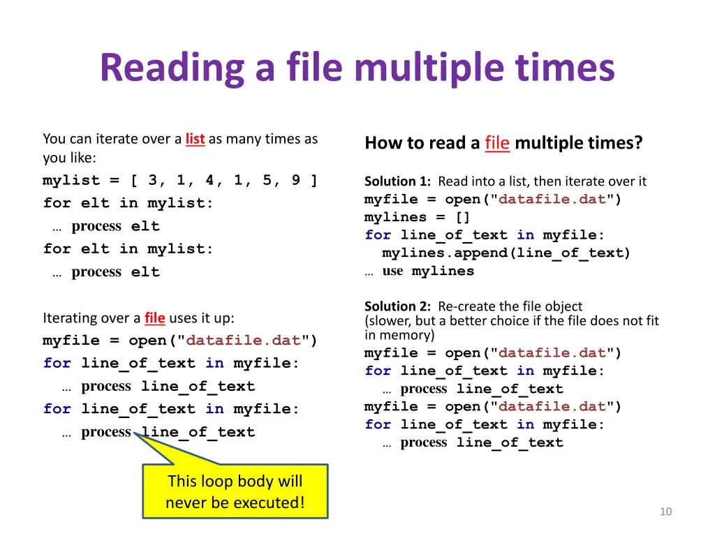 reading a file multiple times