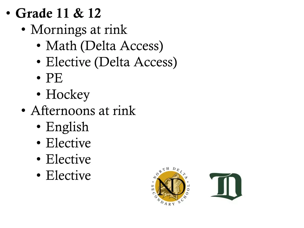 grade 11 12 mornings at rink math delta access