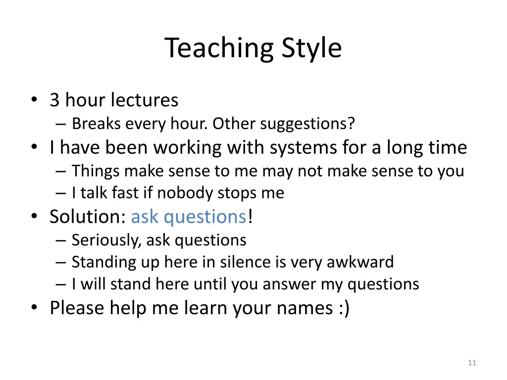 teaching style