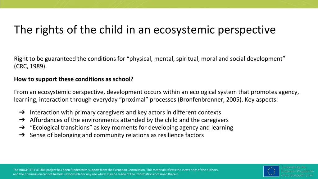 the rights of the child in an ecosystemic