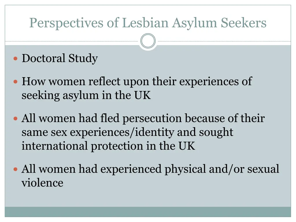 perspectives of lesbian asylum seekers