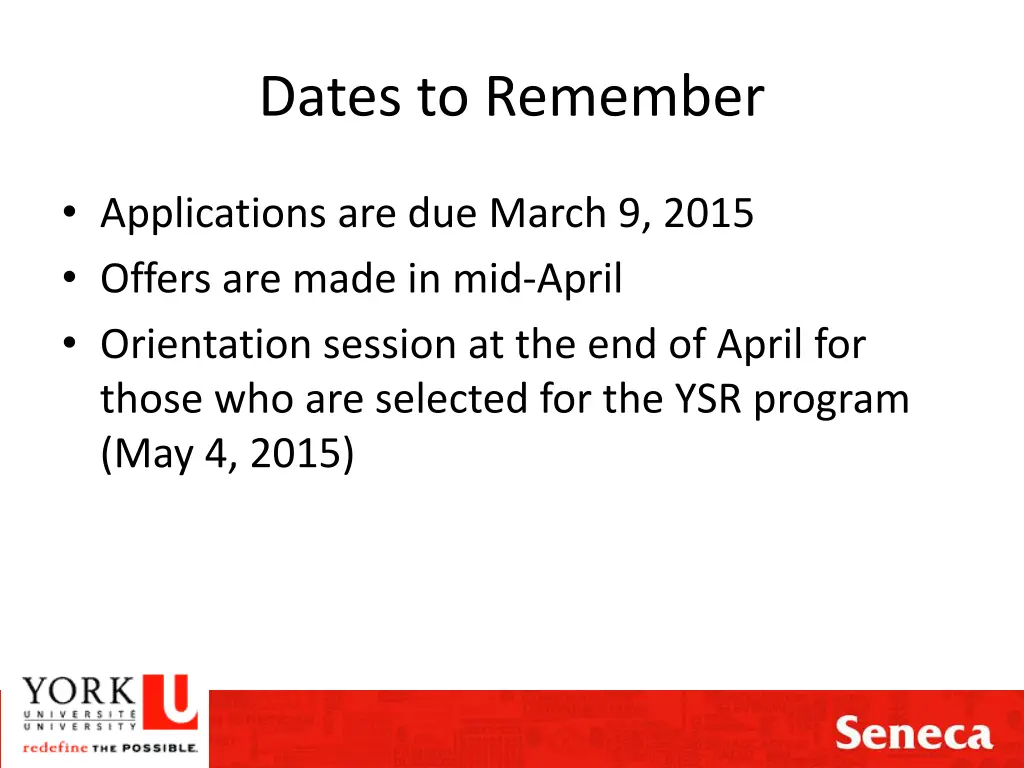 dates to remember