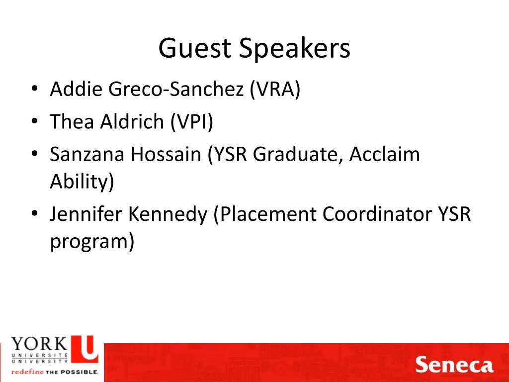 guest speakers