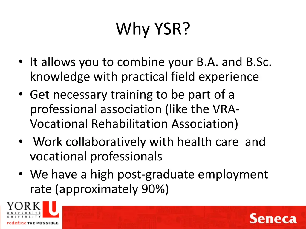 why ysr