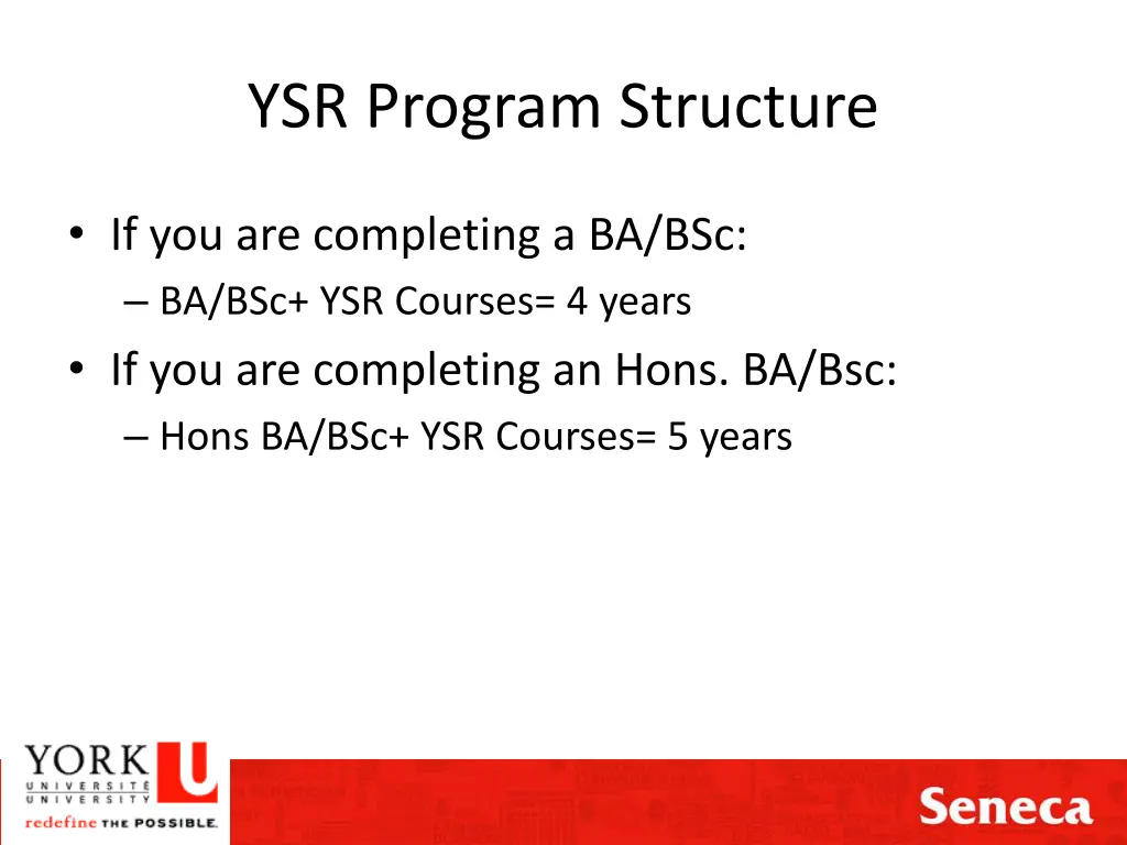 ysr program structure