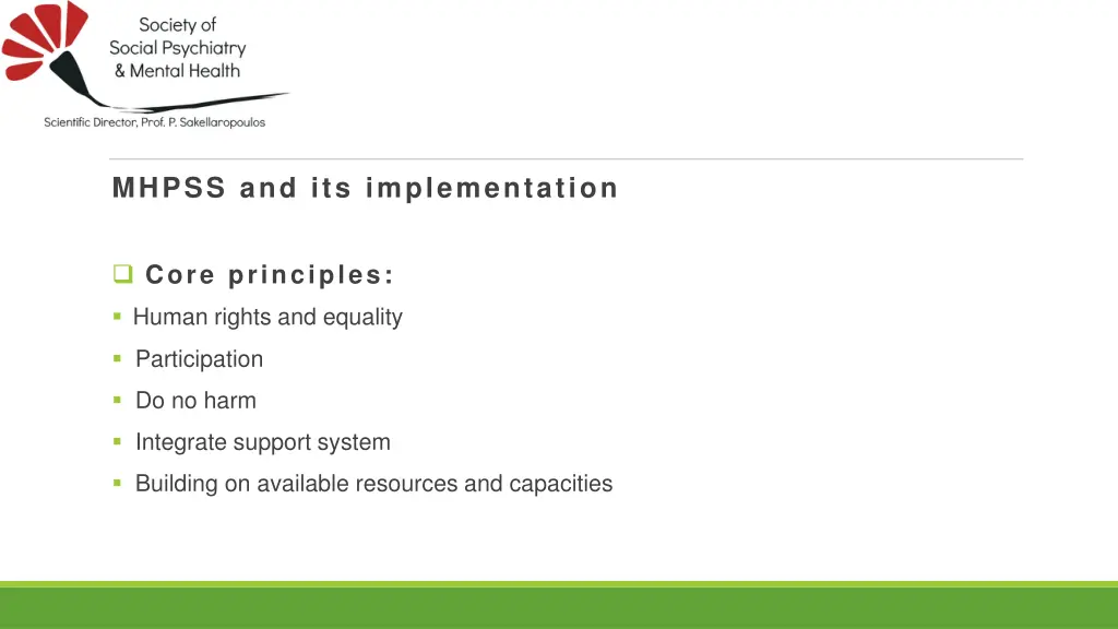 mhpss and its implementation