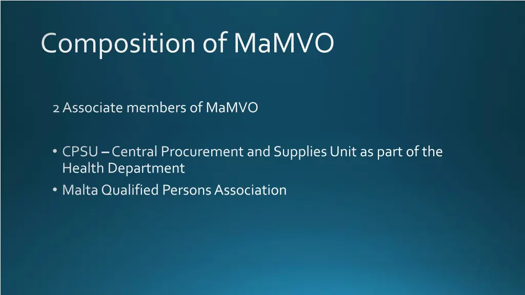 composition of mamvo