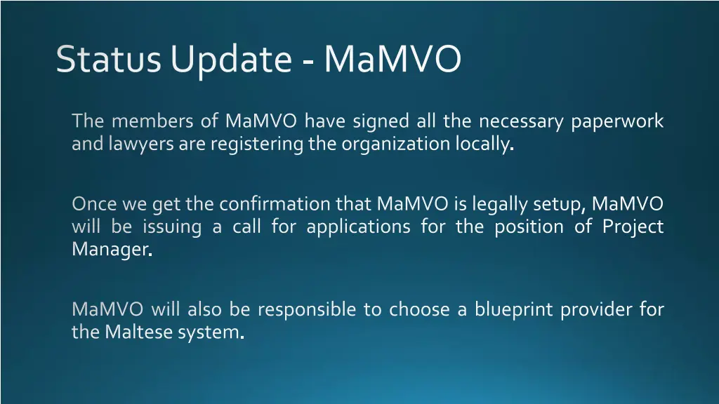 status update mamvo