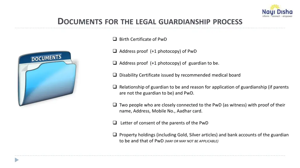 d ocuments for the legal guardianship process