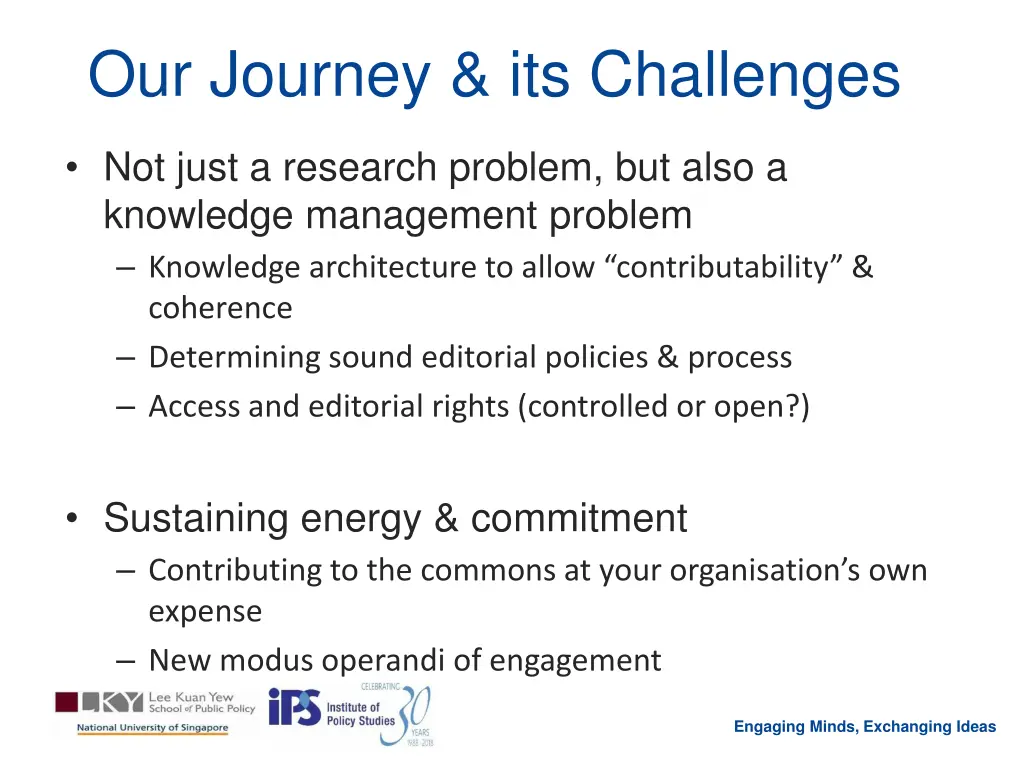 our journey its challenges