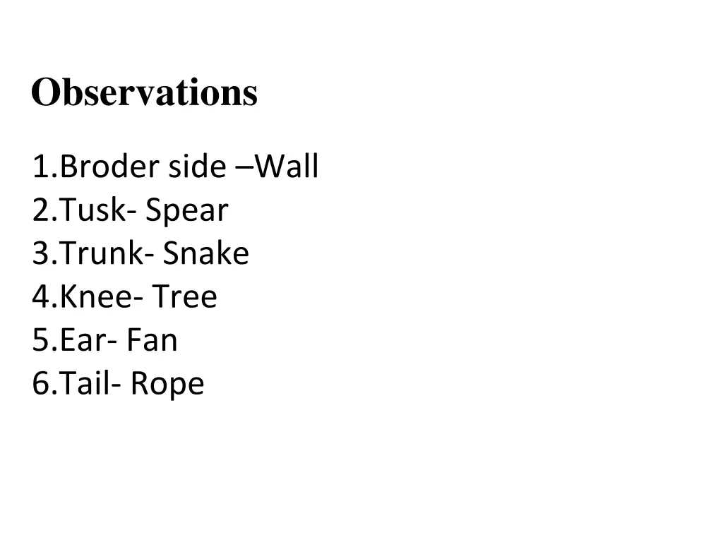 observations