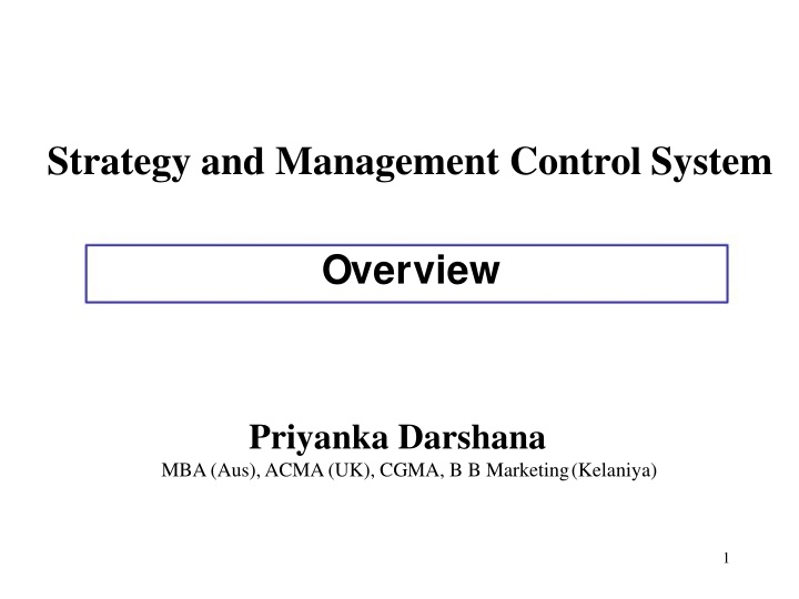 strategy and management control system