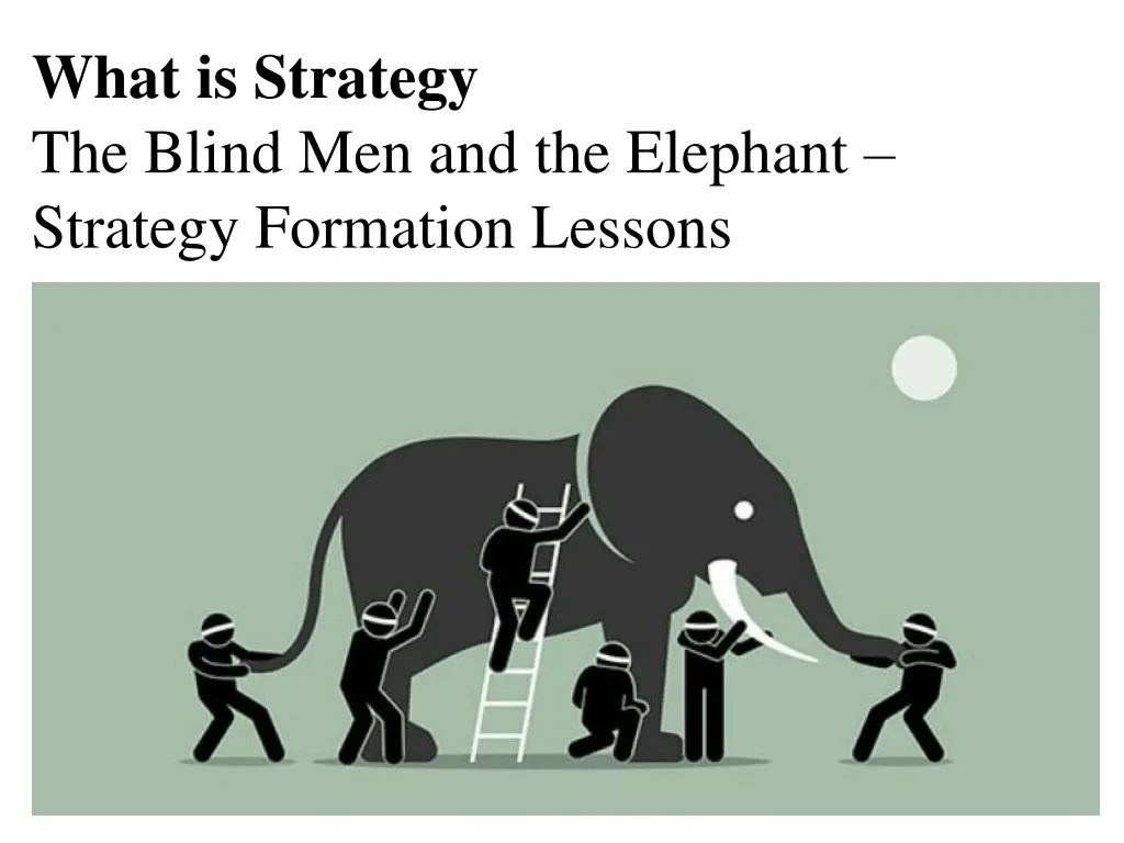 what is strategy the blind men and the elephant