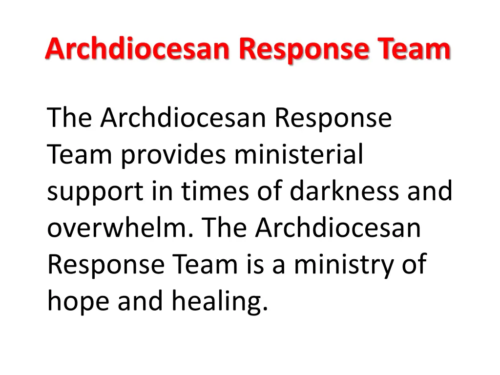 archdiocesan response team 3