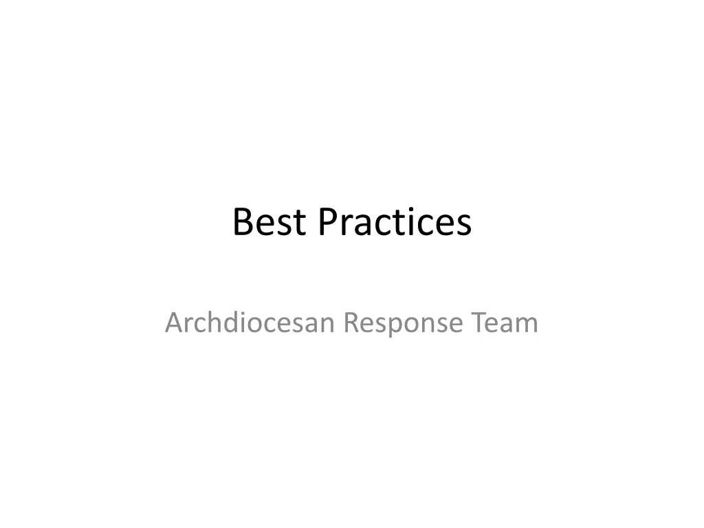 best practices