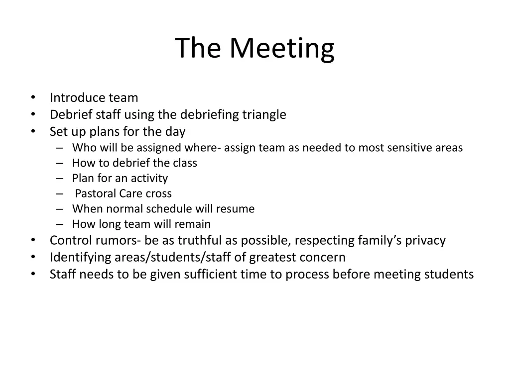 the meeting