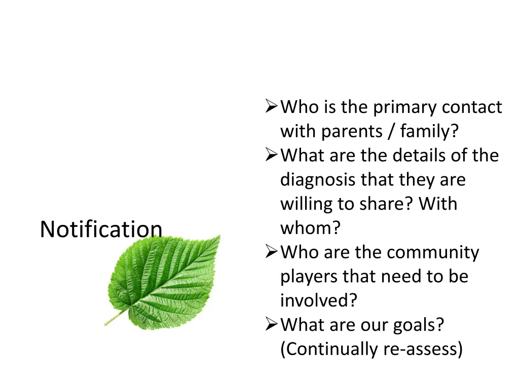 who is the primary contact with parents family