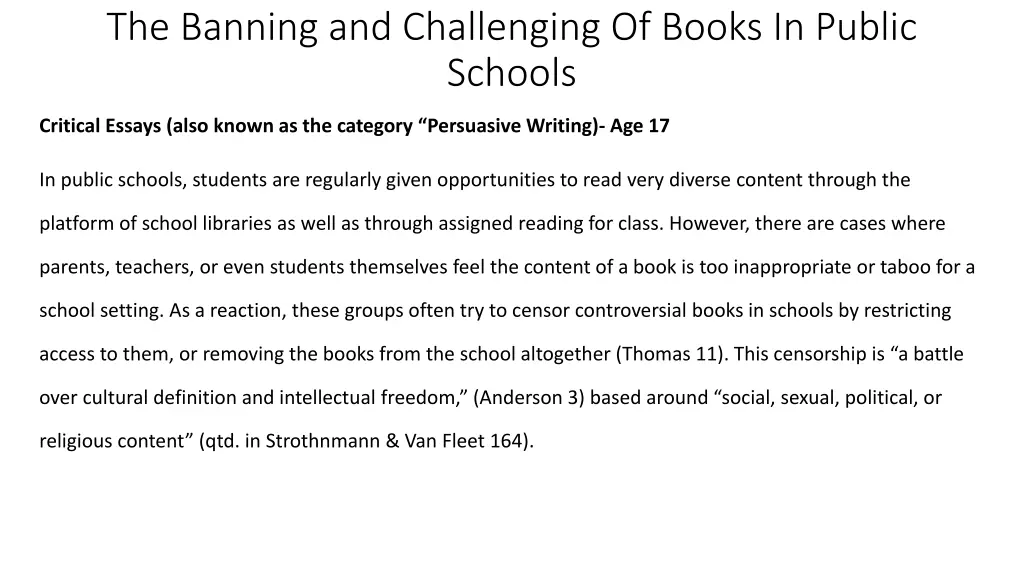 the banning and challenging of books in public